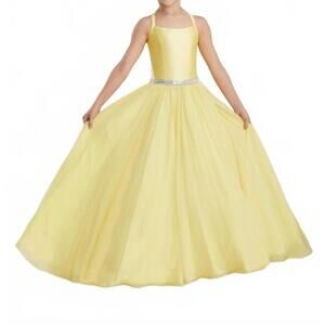 NEW TIFFANY PRINCESS girls chiffon a line skirt in yellow